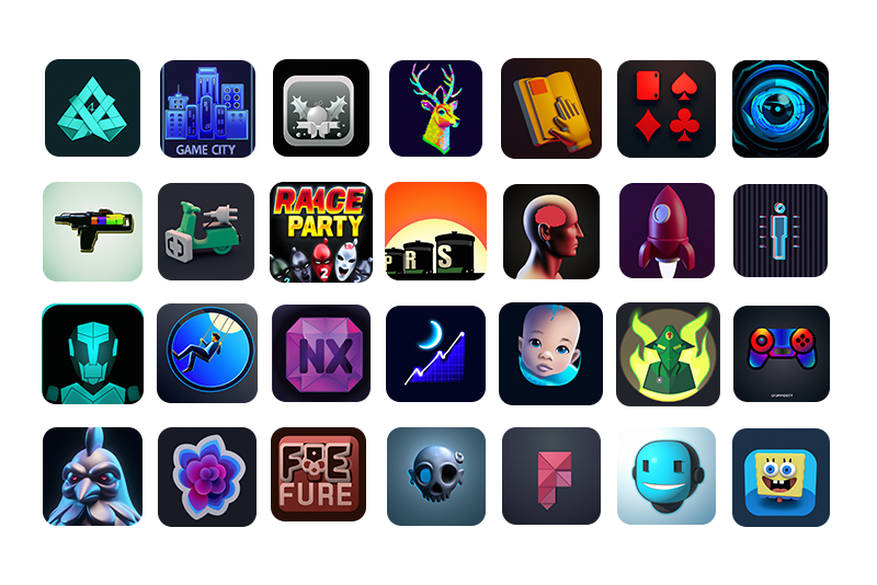 an image of a bunch of nice looking icons generated using AI